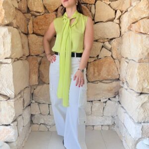 Pantalone Ajaccio Gabardina leggera bianco Pinko